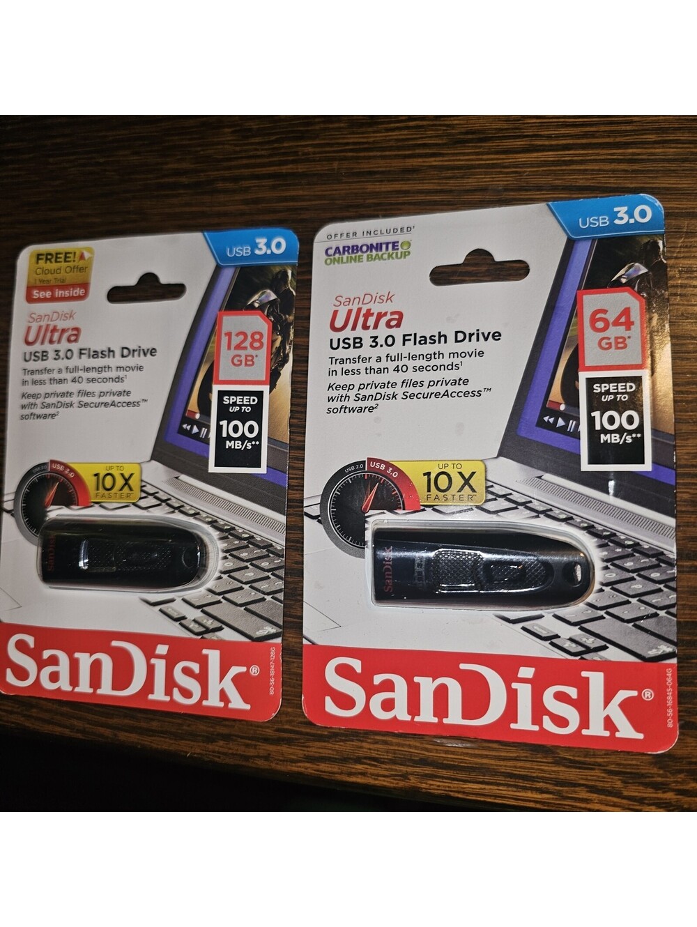 NEW SanDisk Ultra USB 3.0 Flash Drive 1ea 64g And On 128g
